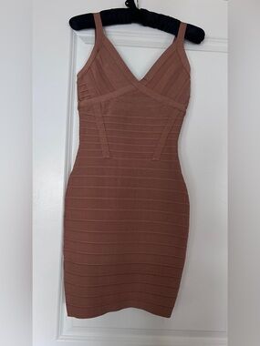 Brown Bandage Bodycon Dress
